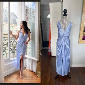 NWT XL Abercrombie & Fitch Twist Front Satin Slit Front Dress.